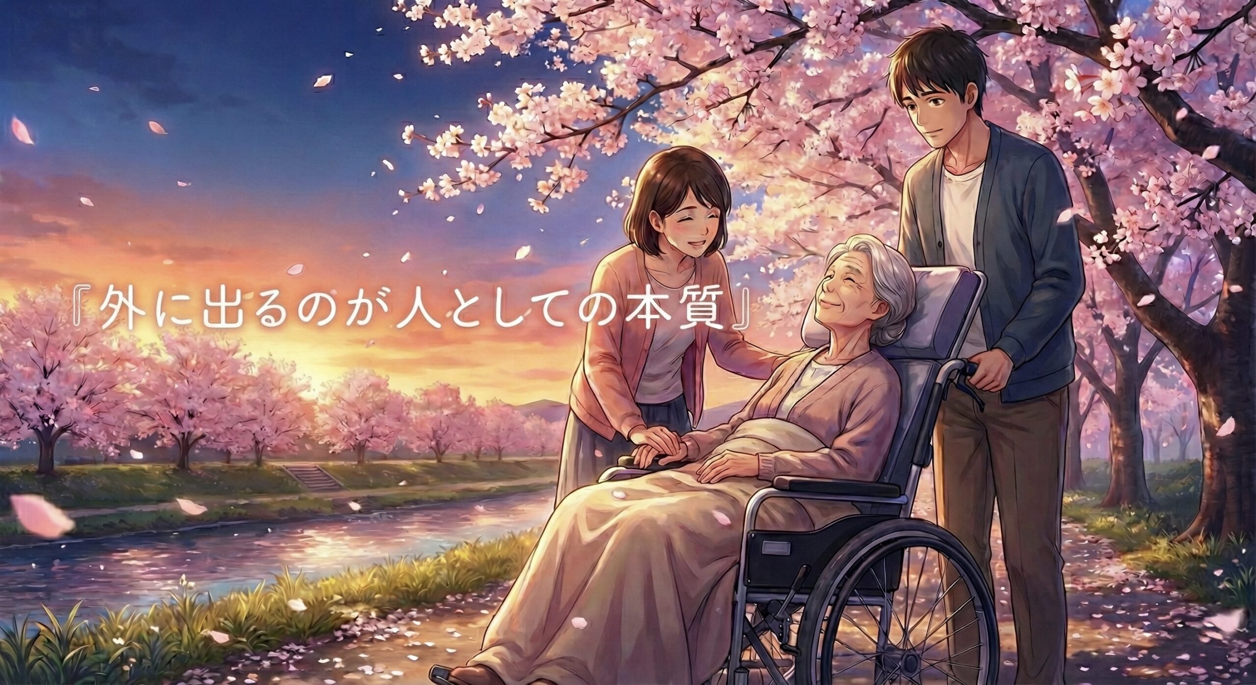 徳島県勝浦のひなの里へ外出。桜を見に、介護タクシーで家族と外出。