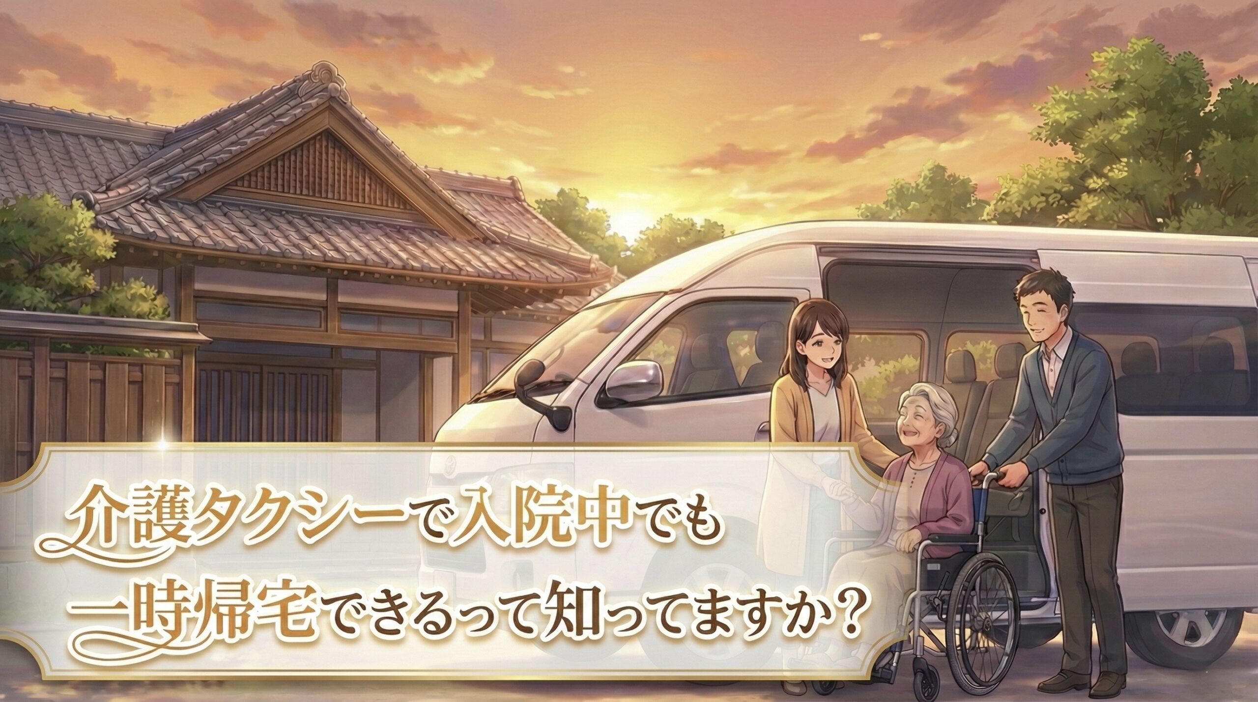 徳島の介護タクシー。入院中の一時帰宅サービス。